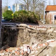 Deichbrücke, Abbruch des Windenfundaments und Vorbereitungen "Technik Neubau"