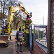 Deichbrücke, Abbruch des Windenfundaments und Vorbereitungen "Technik Neubau"