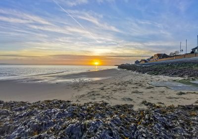 Sonnenuntergang im Watt vor dem Südstrand / Fliegerdeich.